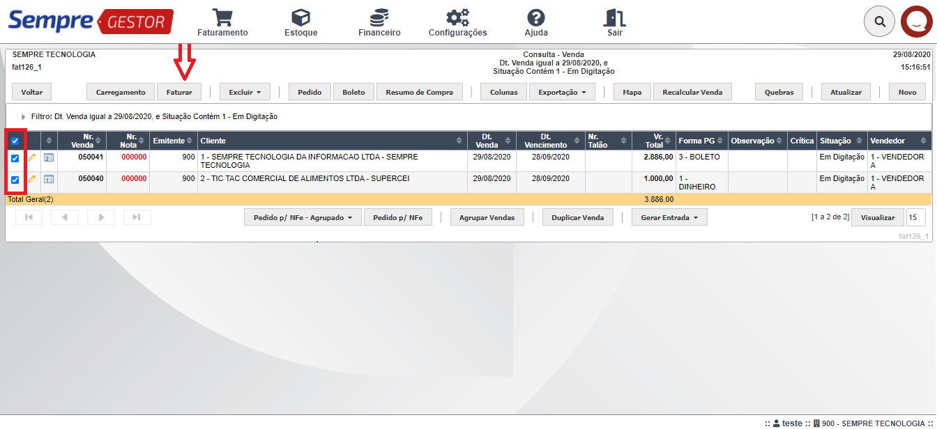 Manual de Instruções GES Como emitir notas fiscais em lote